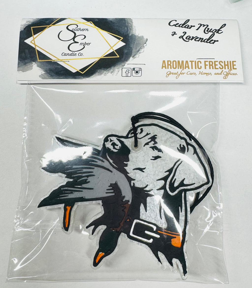 Duck Hunting Dog Aromatic Car Freshie