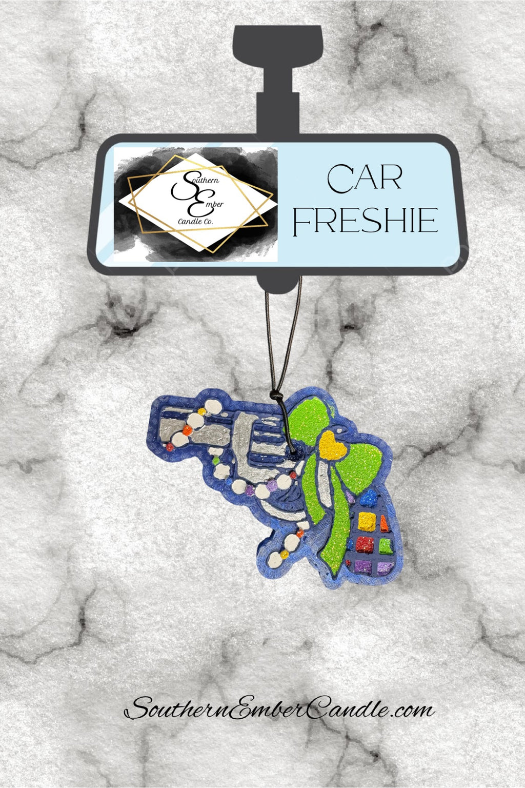 Coquette Pistol Aromatic Car Freshie