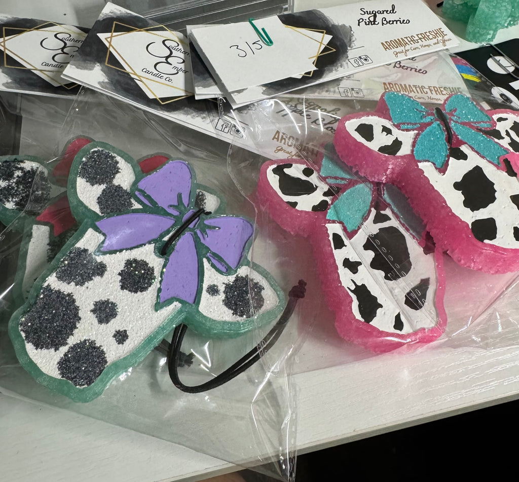 Cow w/Bow Aromatic Car Freshie