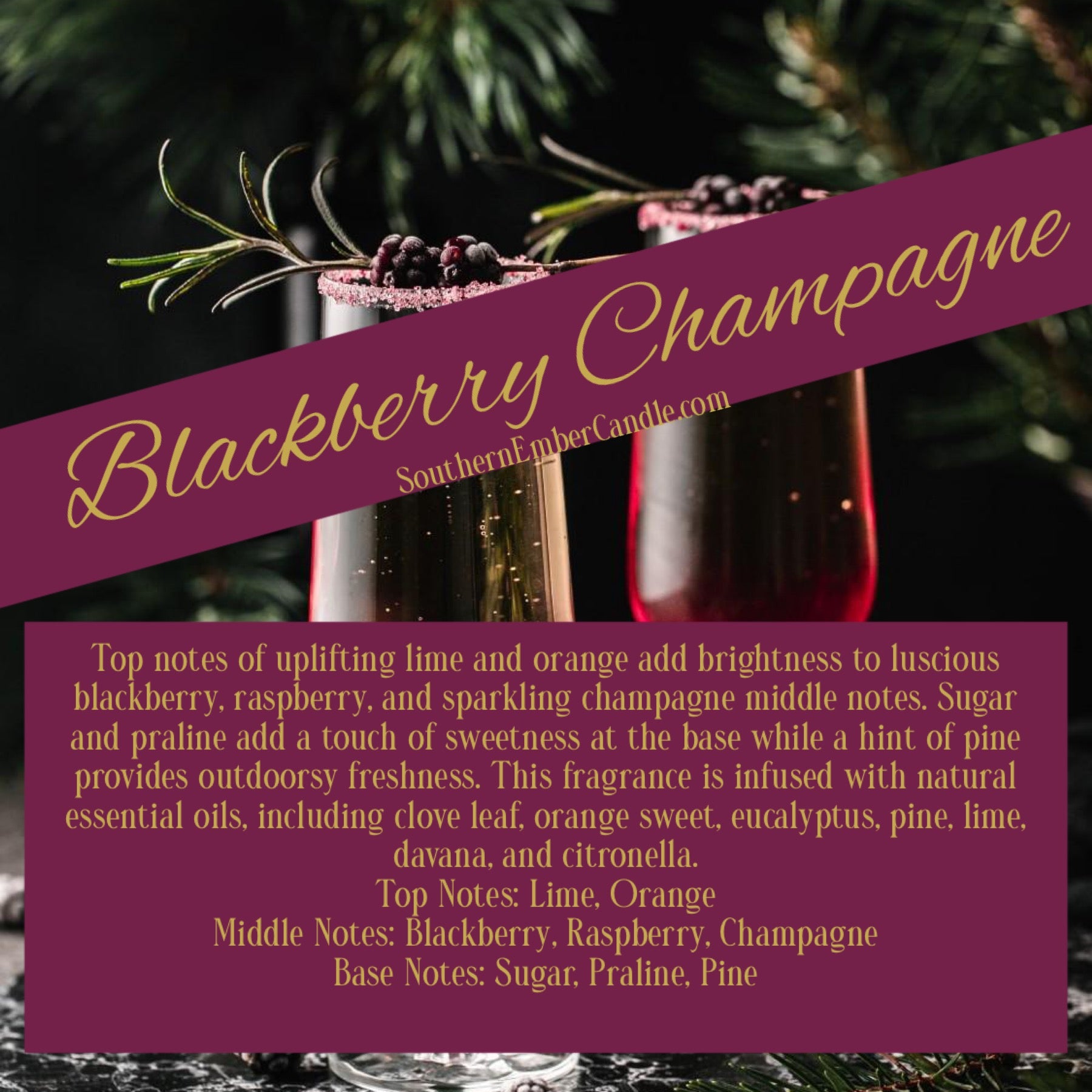 Blackberry Champagne Soy Candle