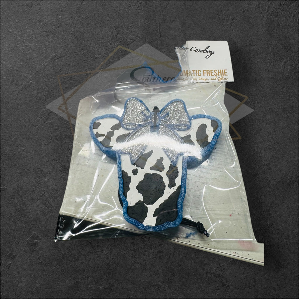 Cow w/Bow Aromatic Car Freshie