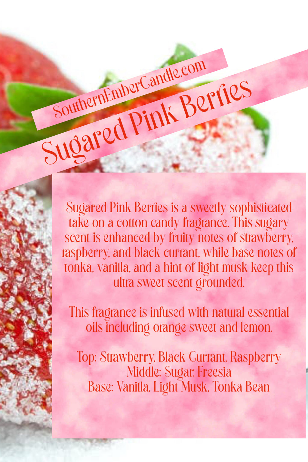 Sugared Pink Berries Soy Candle
