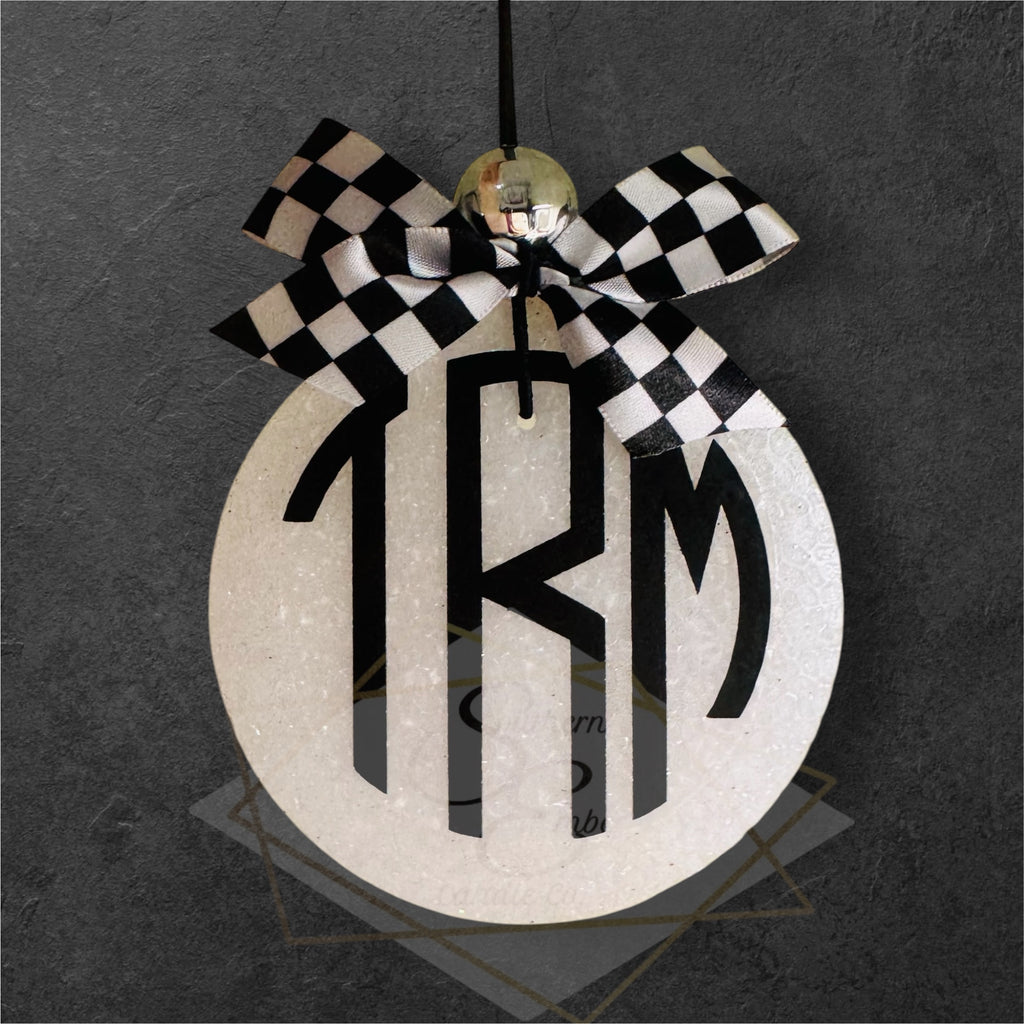 Monogrammed Circle Aromatic Car Freshie