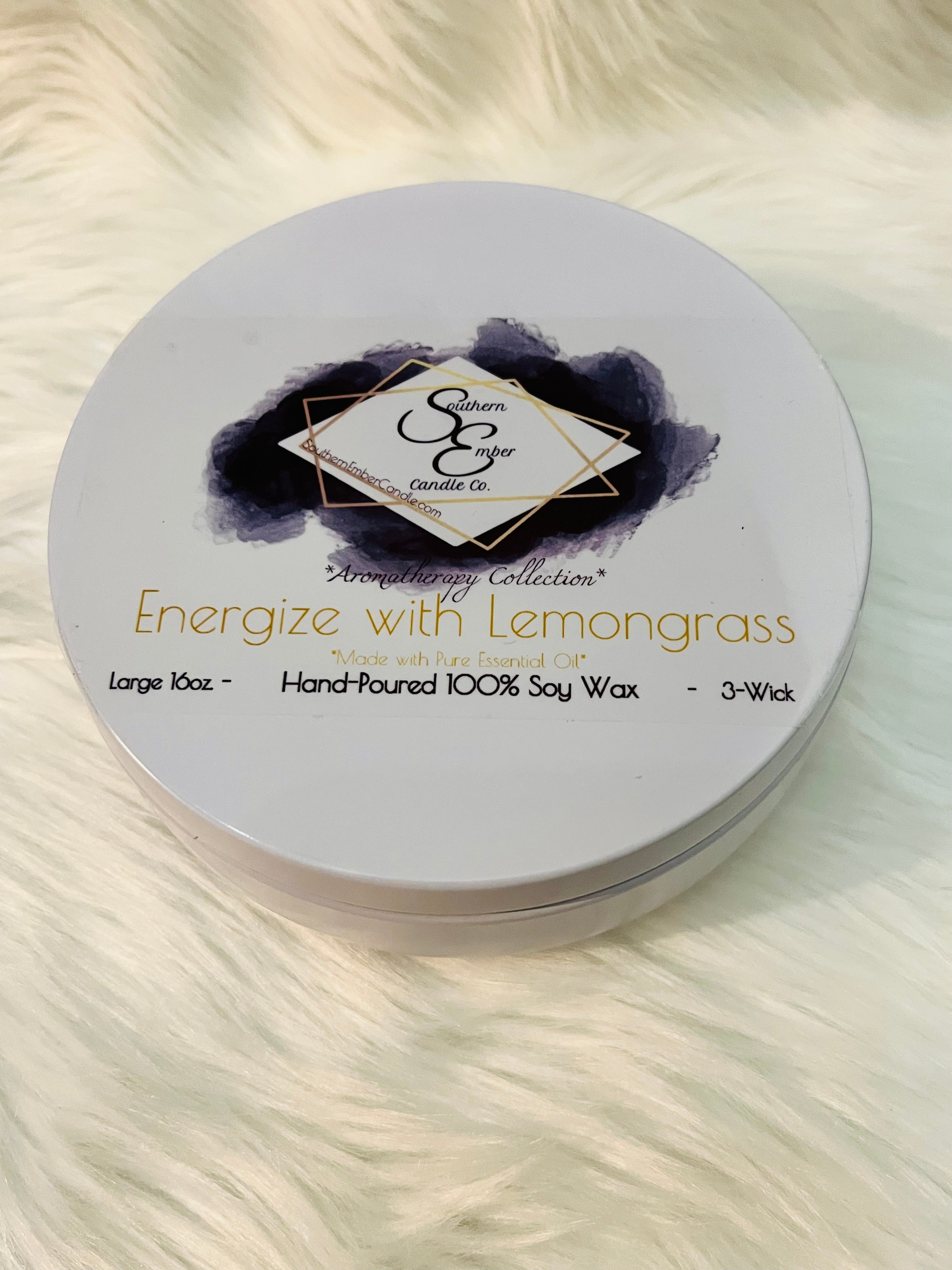 "Energize" Lemongrass Natural Aromatherapy Soy Candle