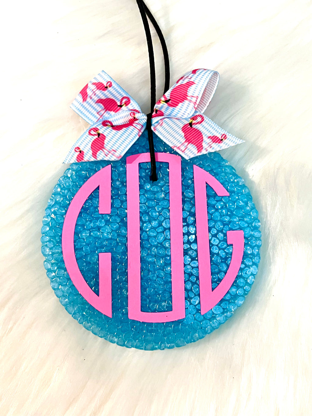 Monogrammed Circle Aromatic Car Freshie