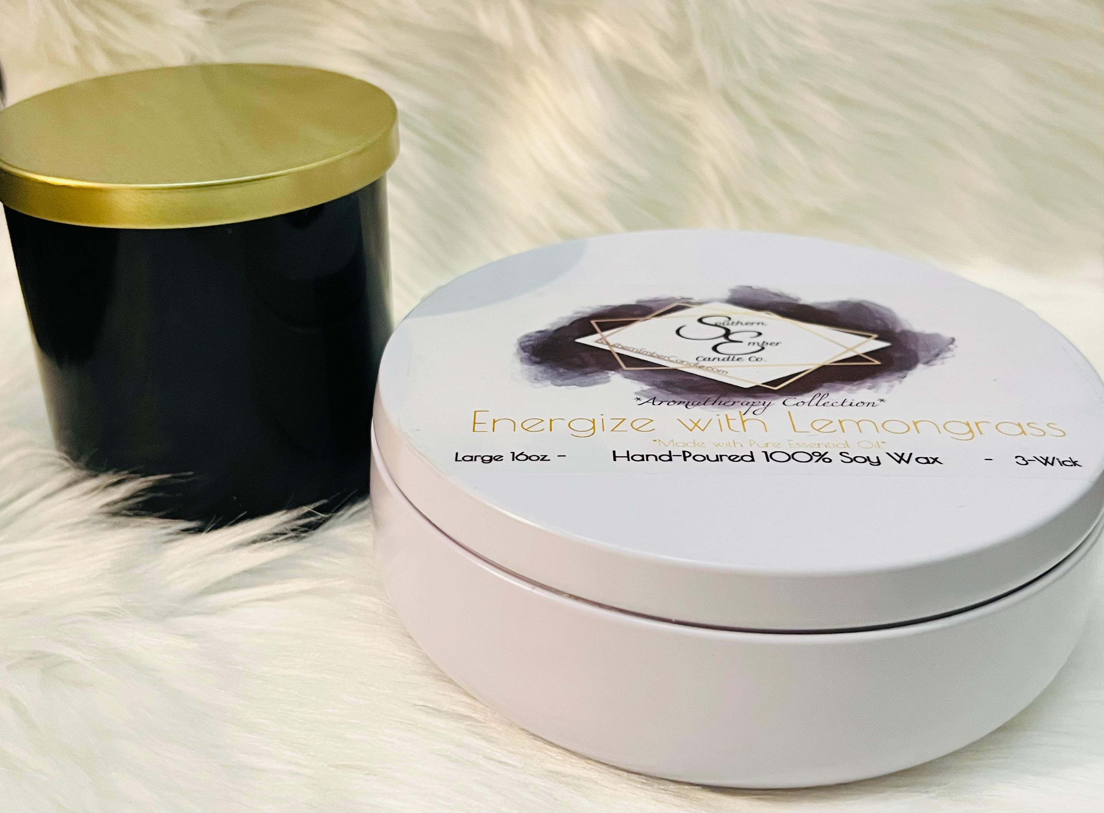 "Energize" Lemongrass Natural Aromatherapy Soy Candle