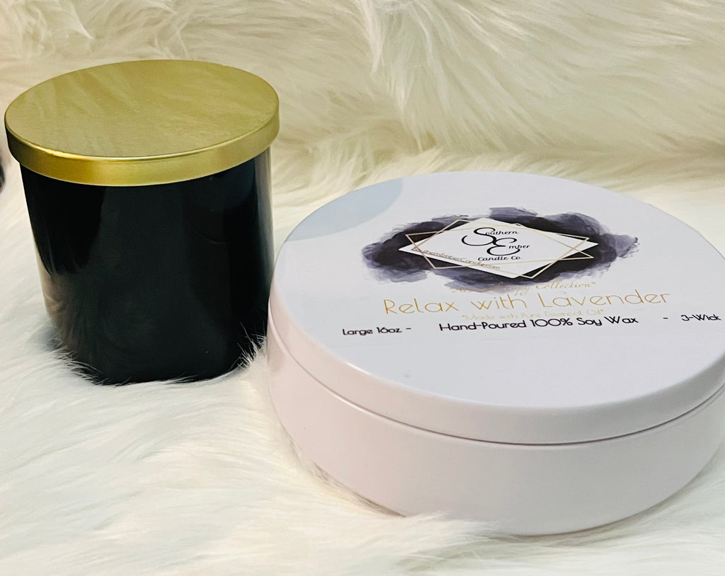 "Relax" Lavender Aromatherapy 100% Soy Wax Candle